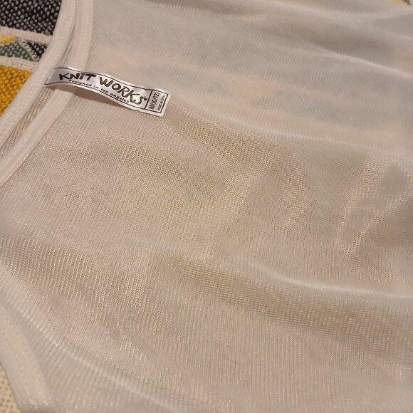 Knitworks Girls Medium M 10/12 Off White Sheer & Flower Patterned Camisole Cami - Picture 6 of 11